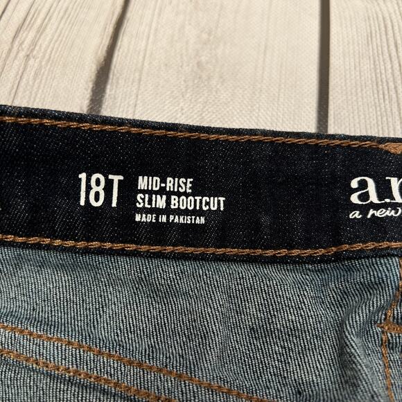 a.n.a-Tall Womens Mid Rise Slim Fit Bootcut Leg Dark Blue Jean Size 18 TALL - Picture 10 of 12